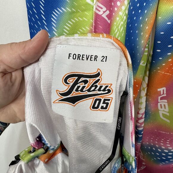 Fubu 05 X Forever 21 Y2K Tie Dye Embroidered Lace Up Tube Top & Joggers Sz SM - Picture 5 of 7